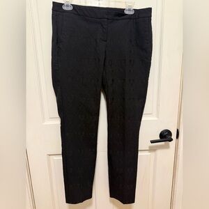 Cynthia Rowley Black Patterned Slim Pants - Size 8